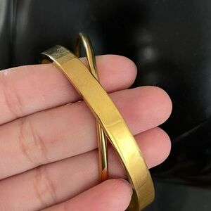 Gold tone cross stacked bracelet